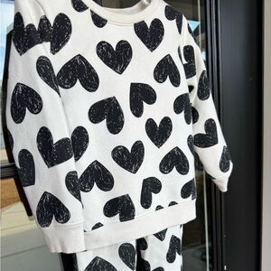 Cat & Jack Black Heart outfit